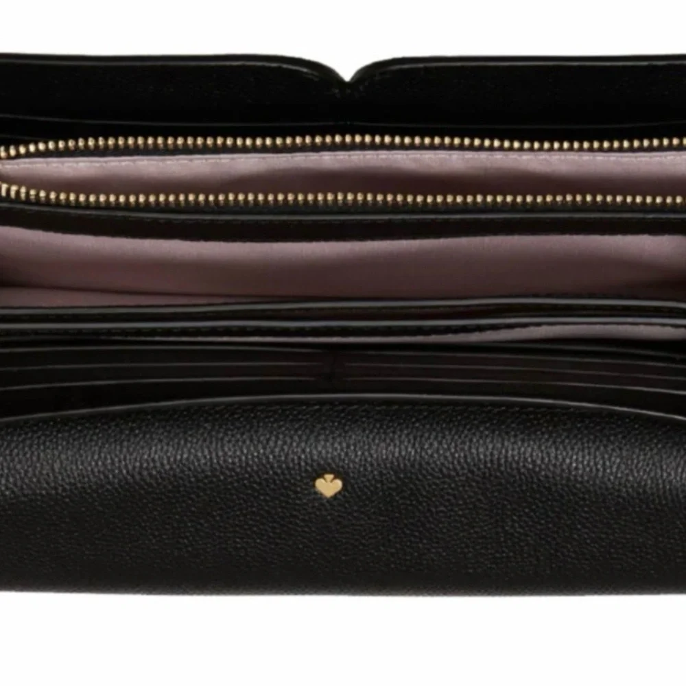 Kate Spade New York Toujours chain clutch bag, black leather with‎ gold accent